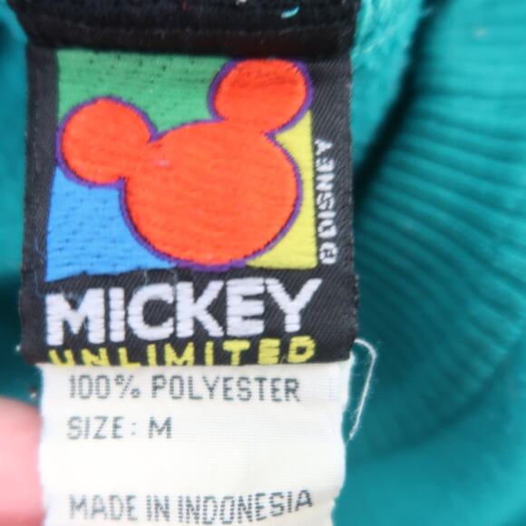 Vintage 90s Mickey Unlimited Teal Green Minnie Mouse Sweatshirt Dress M - Picture 5 of 6